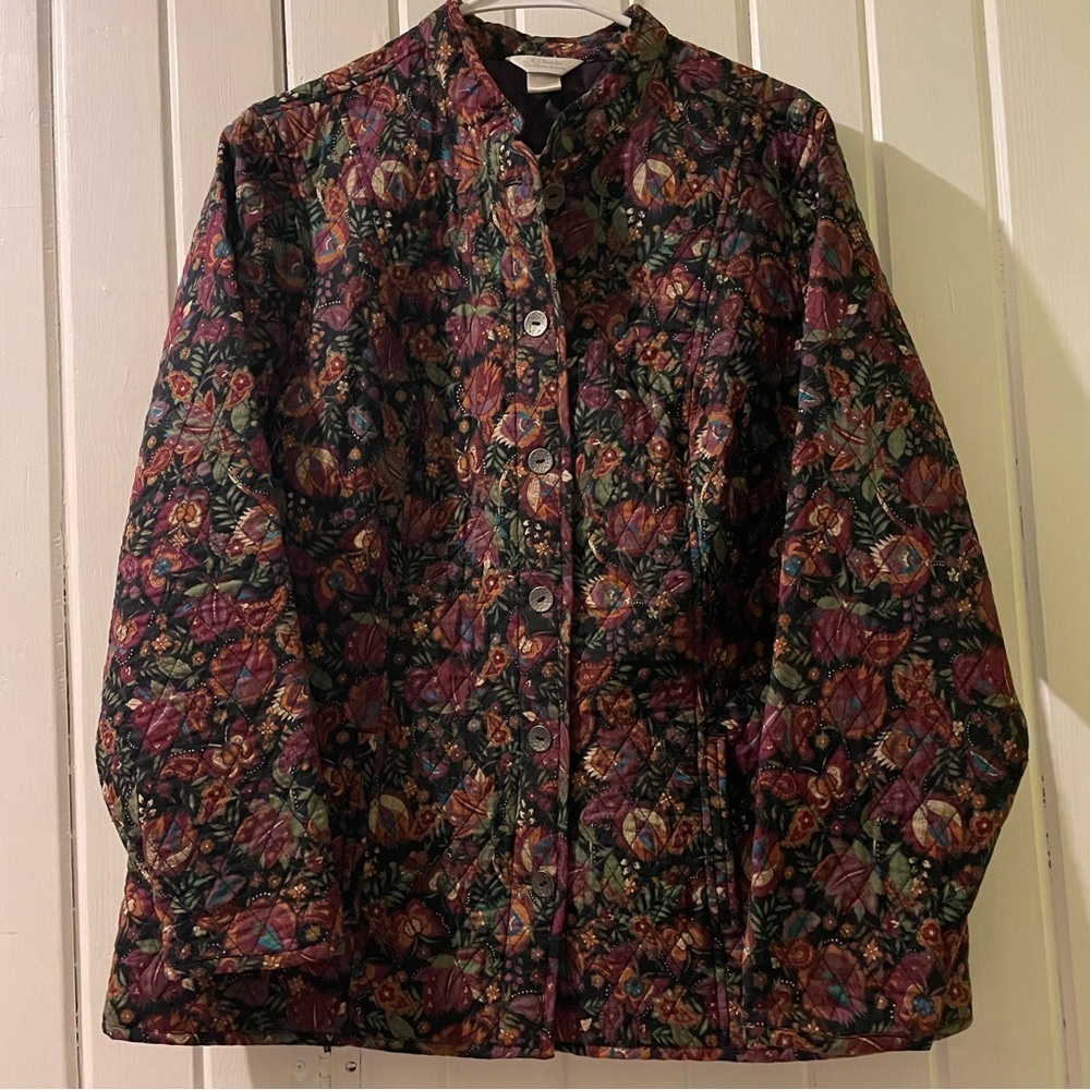 CHRISTOPHER & BANKS quilted cardigan jacket 1X EUC